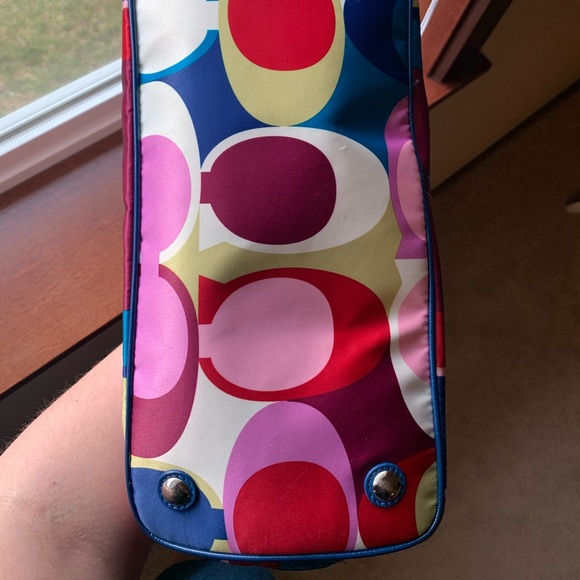 Coach Signature Scarf Print Purse Bag Beautiful! - Picture 4 of 10